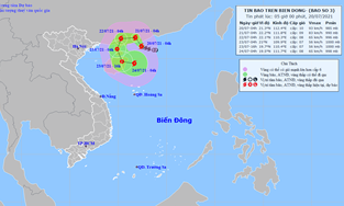 TIN BÃO TRÊN BIỂN ĐÔNG (CƠN BÃO SỐ 3)