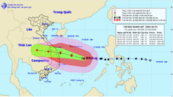 Tin bão khẩn cấp (cơn bão số 9) và dự báo ảnh hưởng của bão đến tỉnh Kon Tum