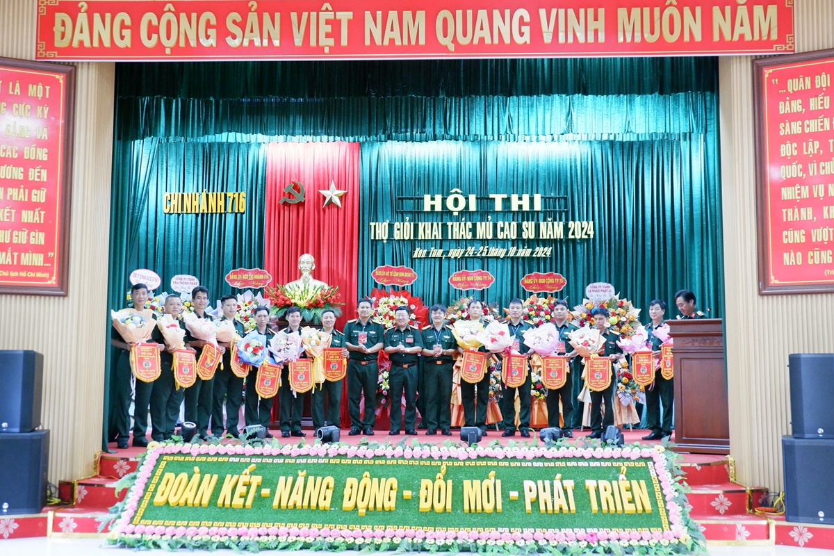 Chi nhánh 716: Hội thi thợ giỏi khai thác mủ cao su năm 2024